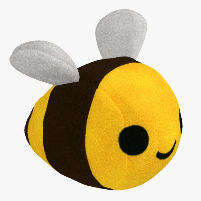 Stuffed Bee Toy with Fur 3D model