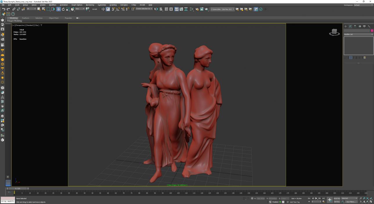 Three Nymphs Statue for 3D Print 3D