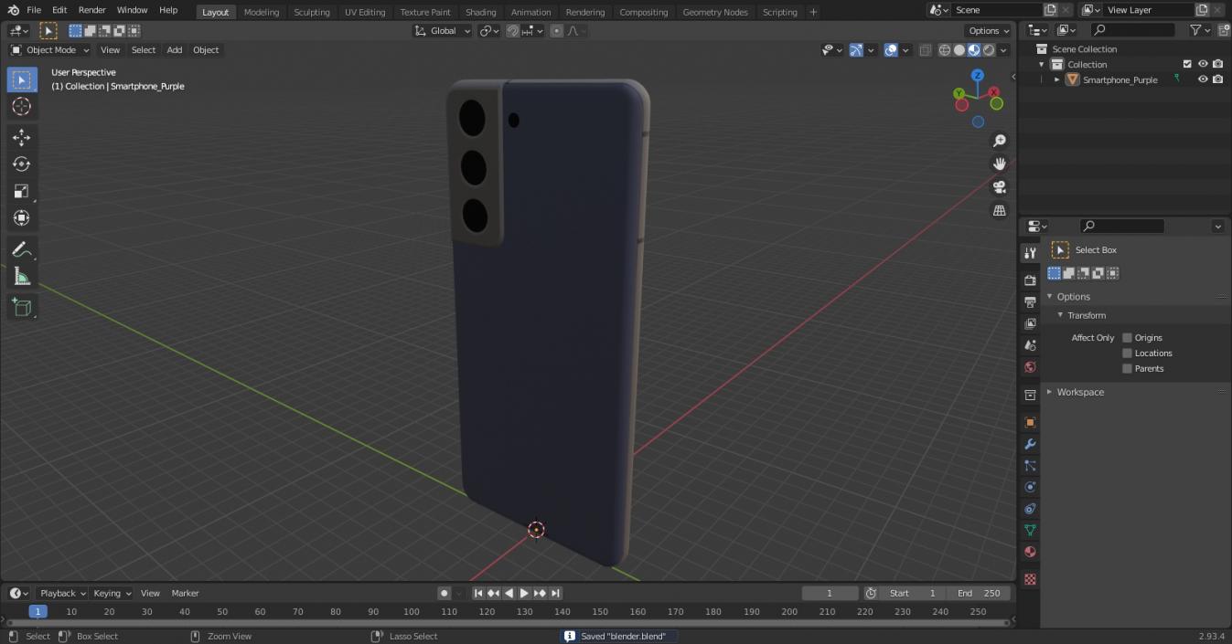 Smartphone Purple 3D