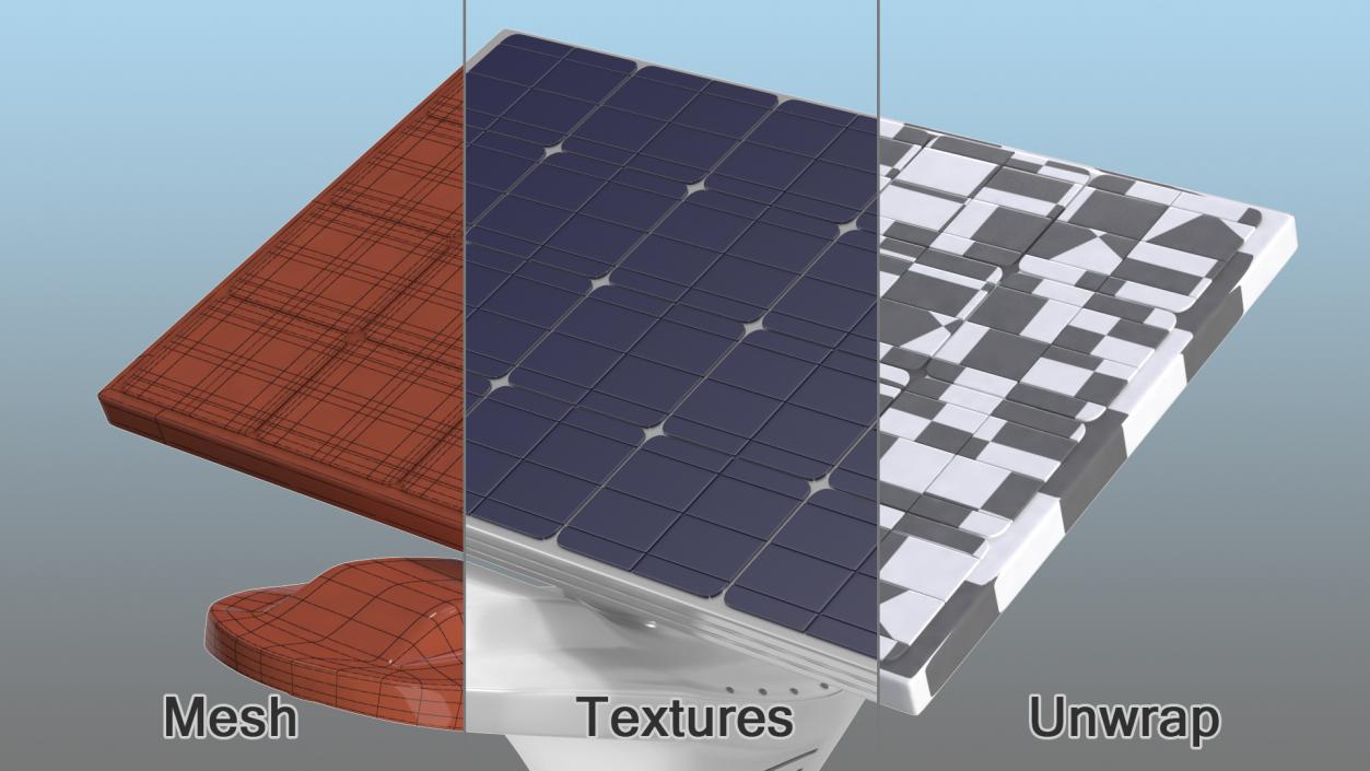 3D model Solar LED Street Light with Battery