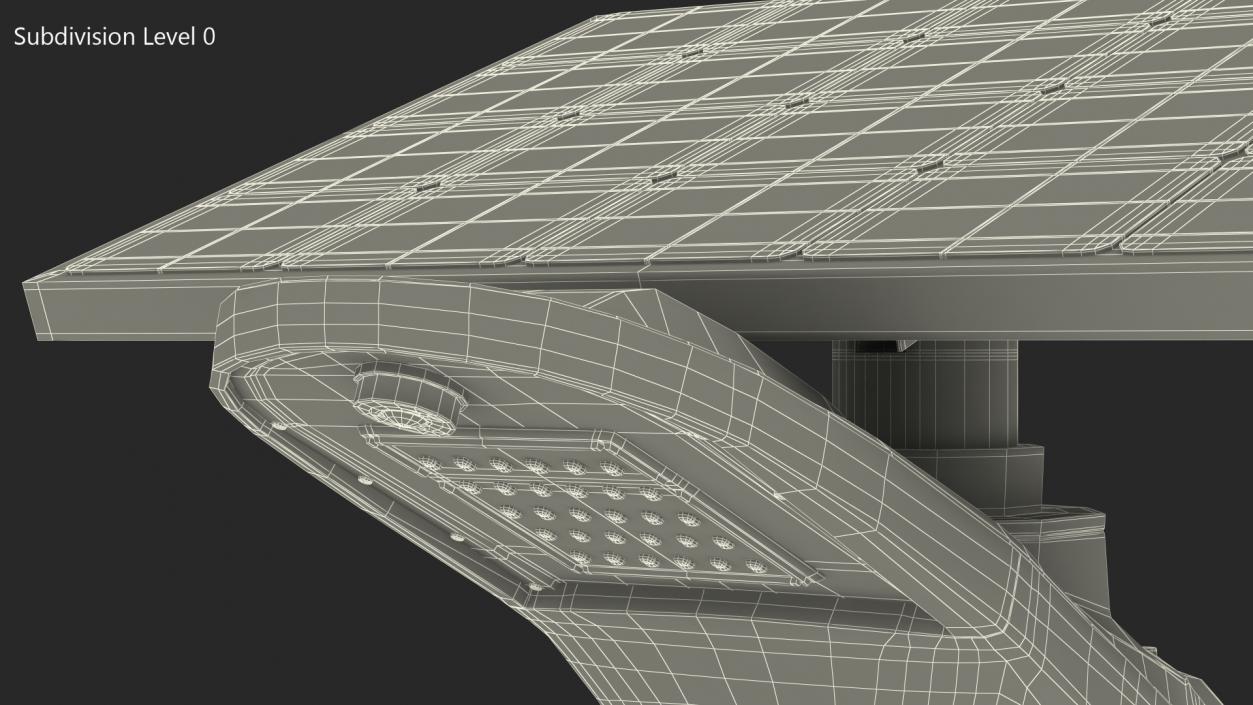 3D model Solar LED Street Light with Battery