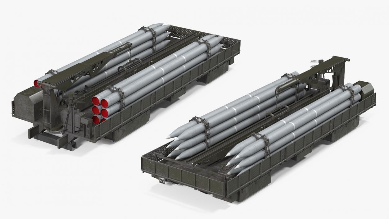 3D model Spare Rockets Containers with Crane