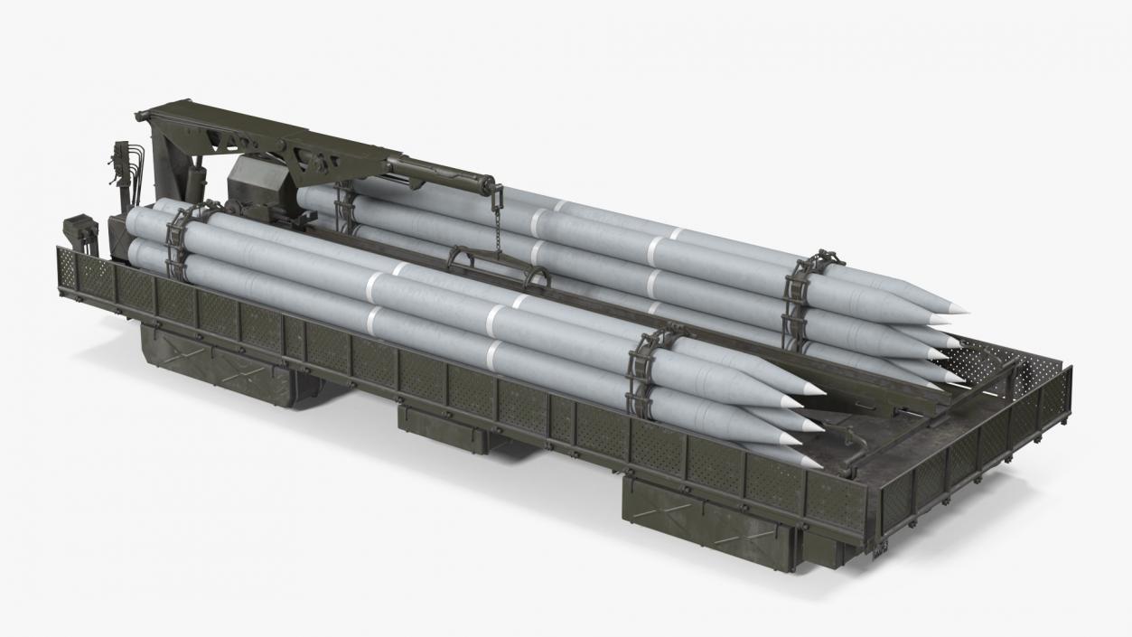 3D model Spare Rockets Containers with Crane