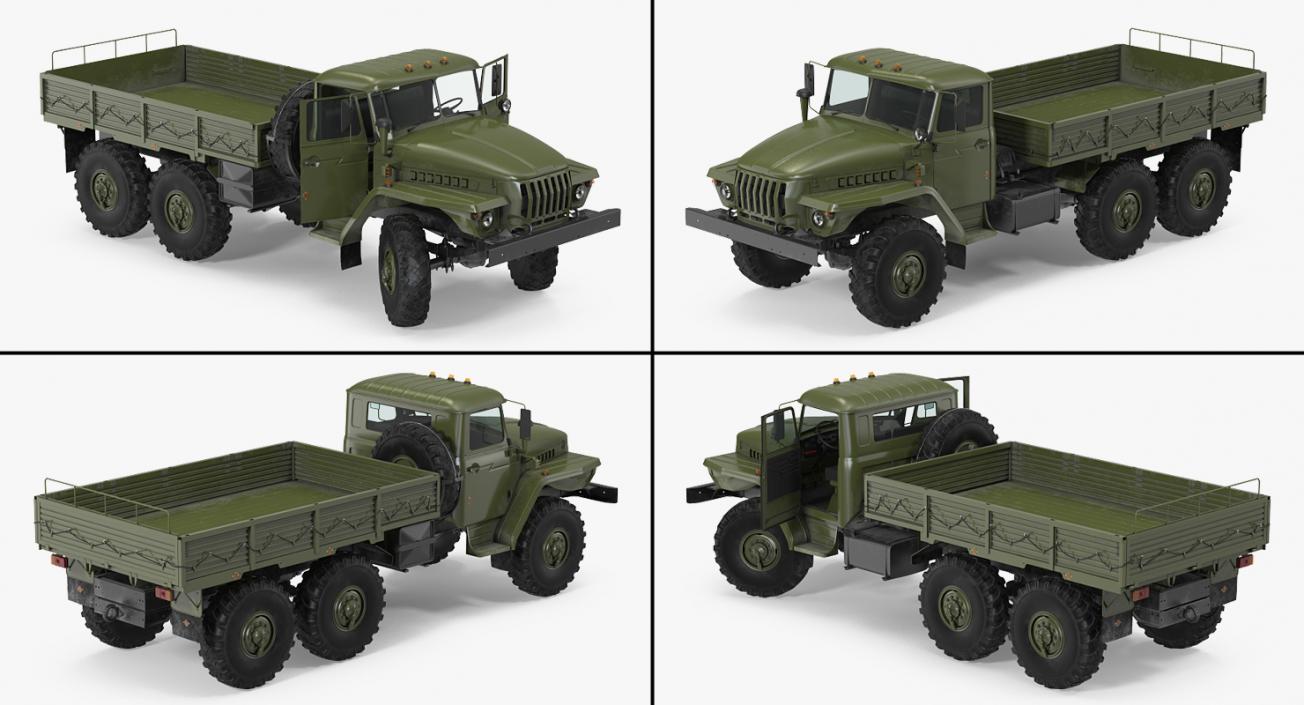 3D model Ural 4320 Soviet Cargo Truck Rigged