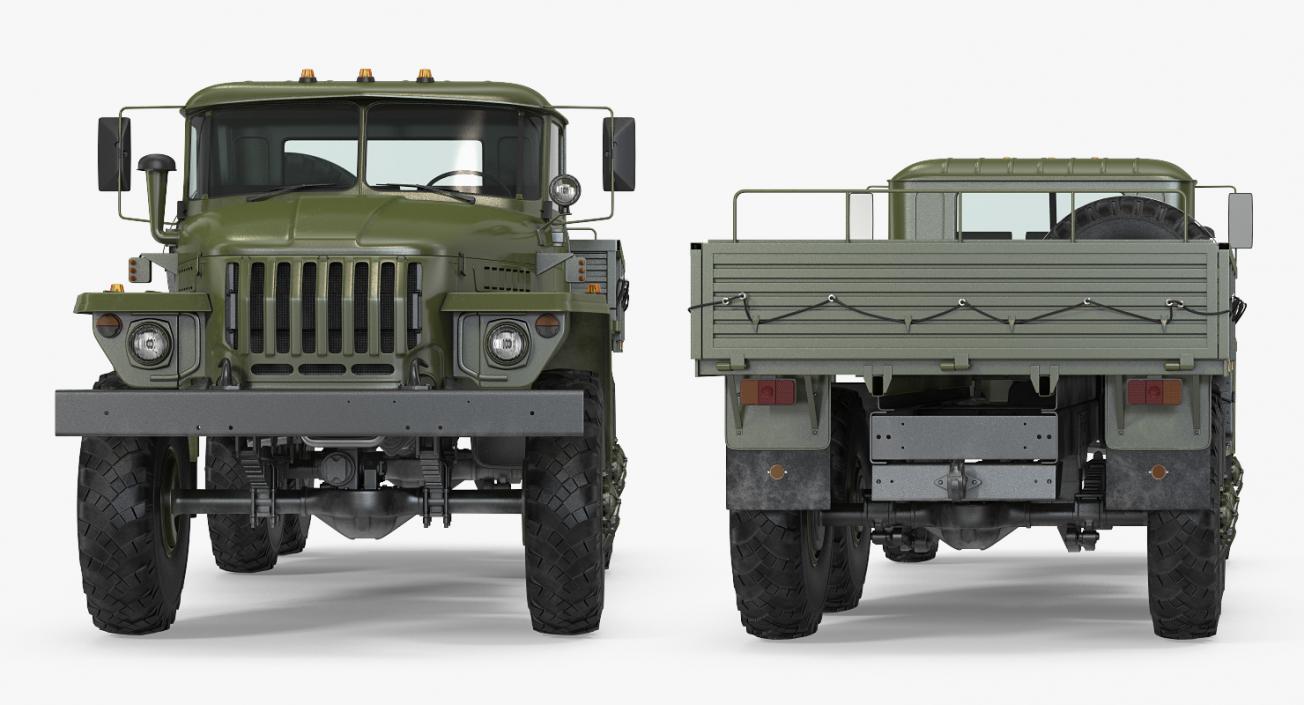 3D model Ural 4320 Soviet Cargo Truck Rigged