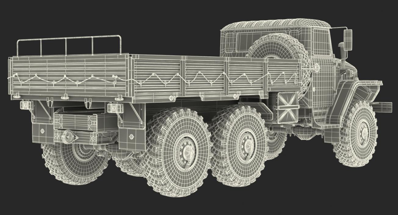 3D model Ural 4320 Soviet Cargo Truck Rigged