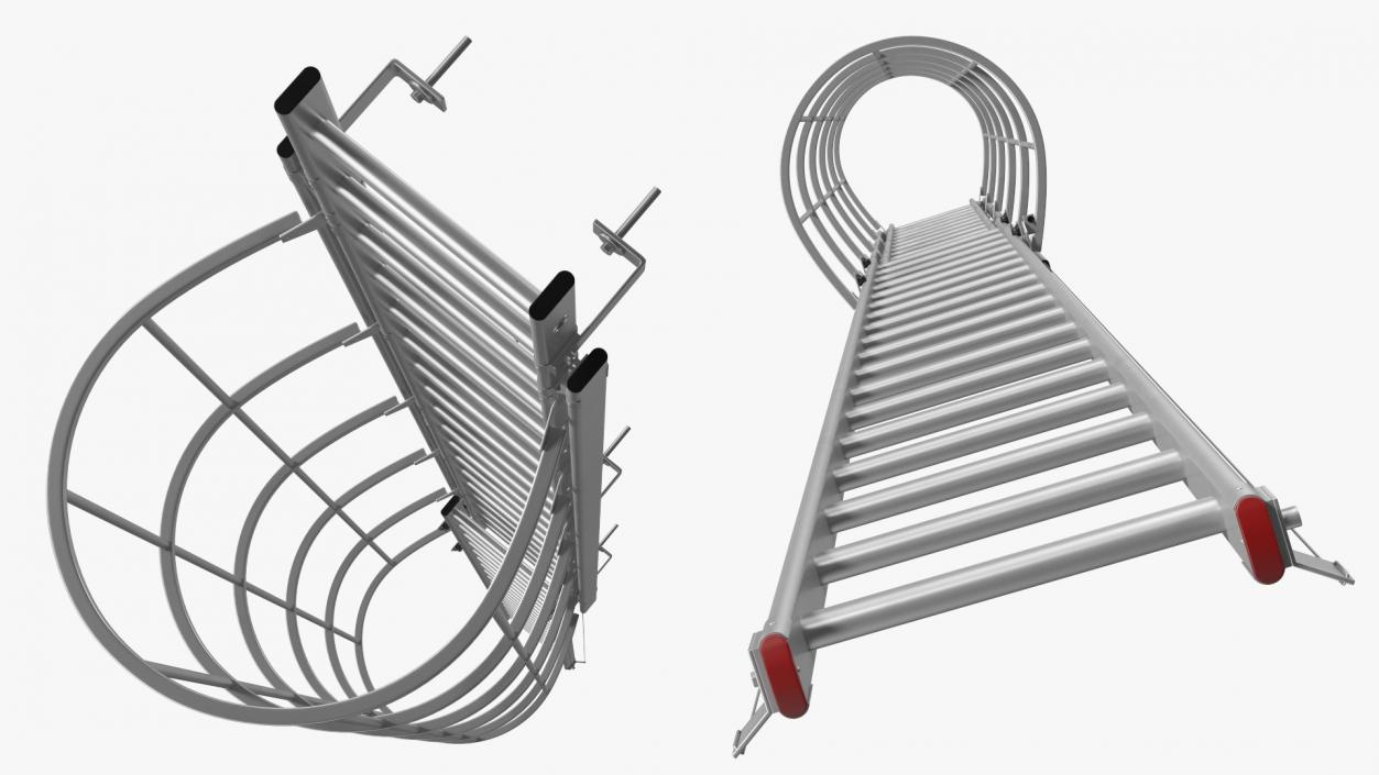 3D Fire Escape Dropdown Ladder Rigged for Maya model