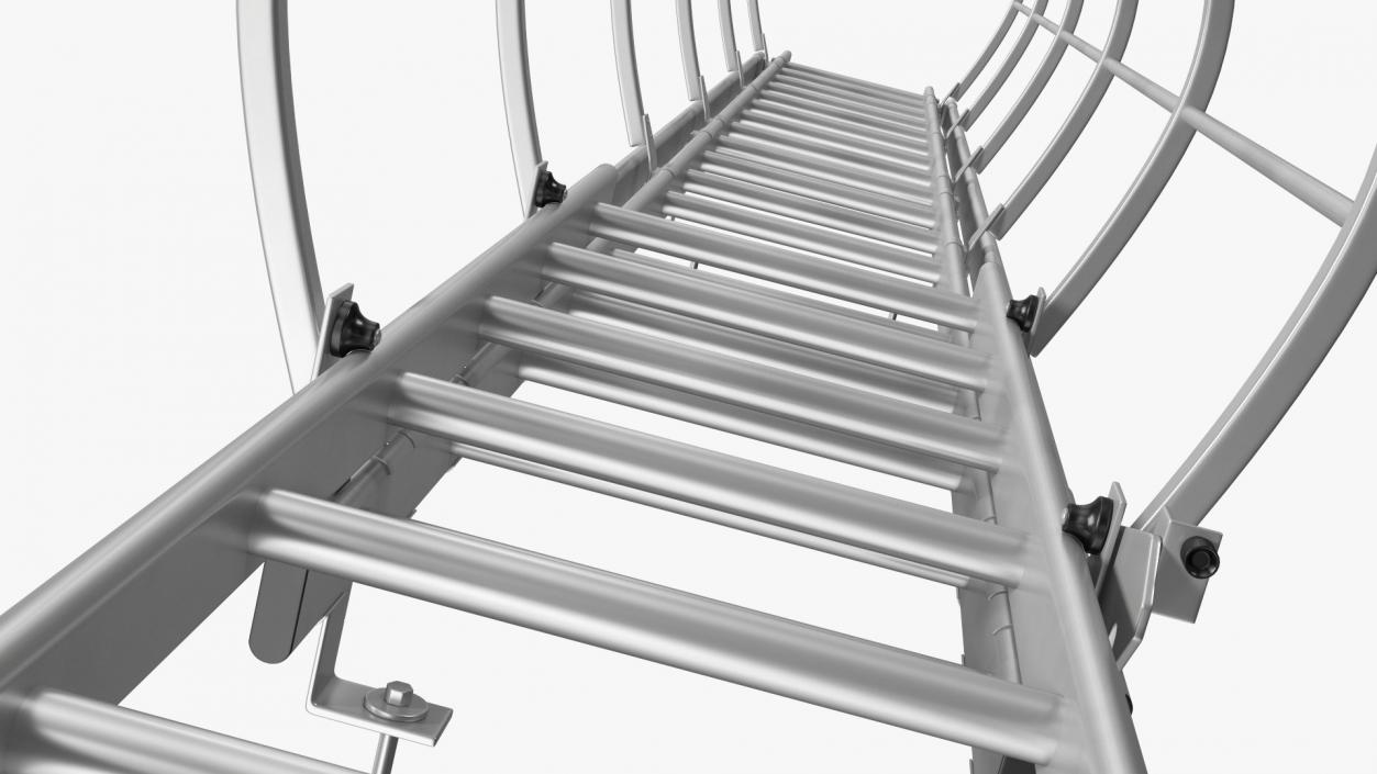 3D Fire Escape Dropdown Ladder Rigged for Maya model