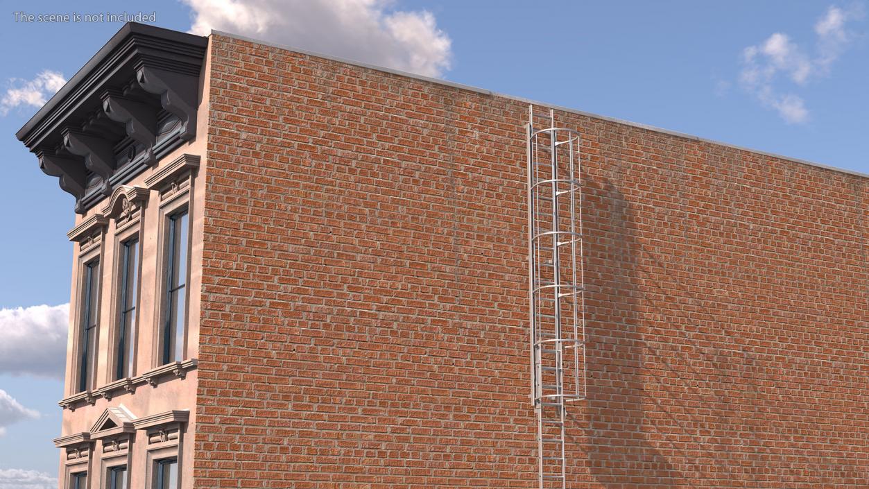 3D Fire Escape Dropdown Ladder Rigged for Maya model