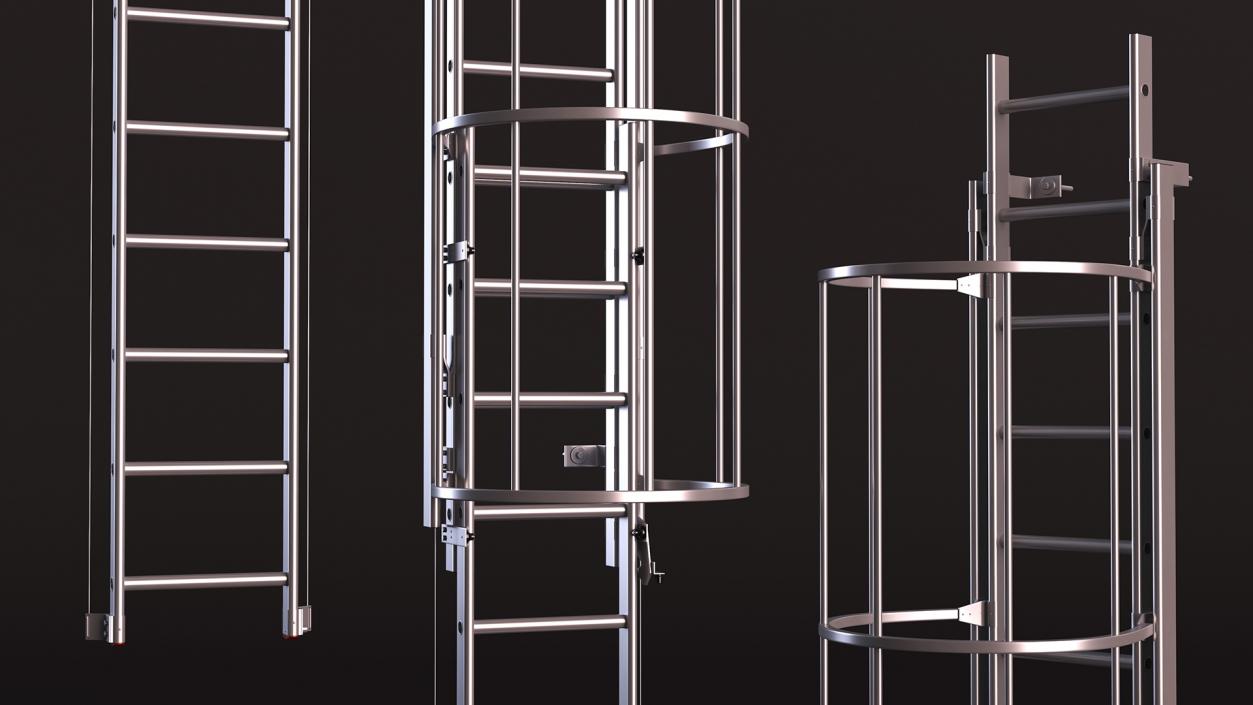 3D Fire Escape Dropdown Ladder Rigged for Maya model