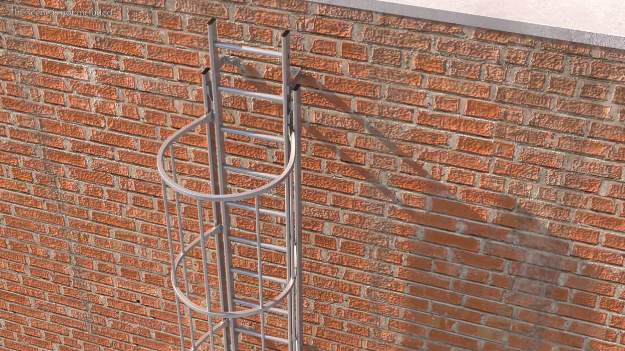 3D Fire Escape Dropdown Ladder Rigged for Maya model