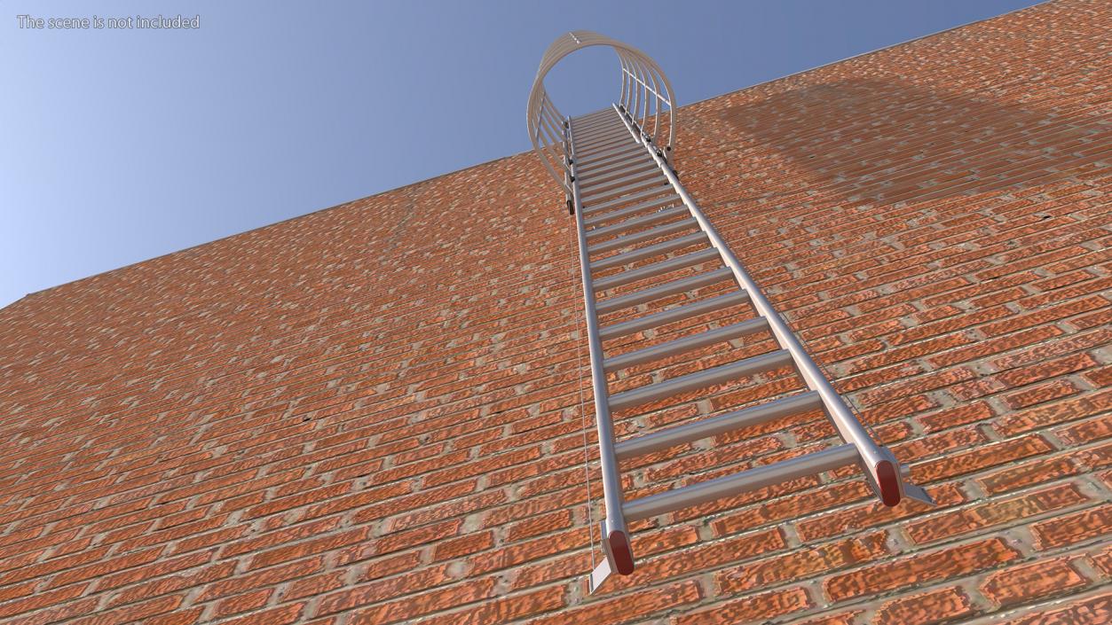 3D Fire Escape Dropdown Ladder Rigged for Maya model