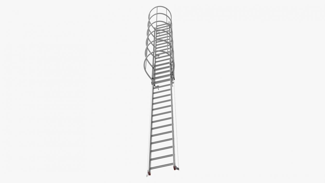 3D Fire Escape Dropdown Ladder Rigged for Maya model