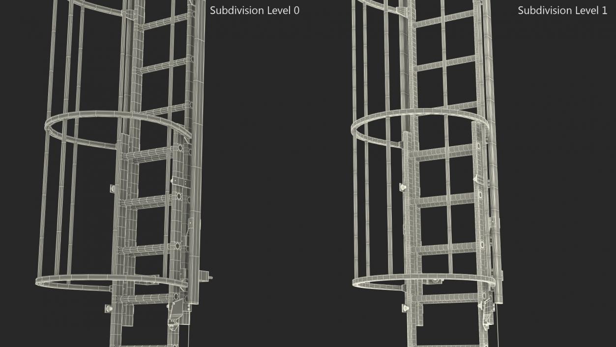 3D Fire Escape Dropdown Ladder Rigged for Maya model