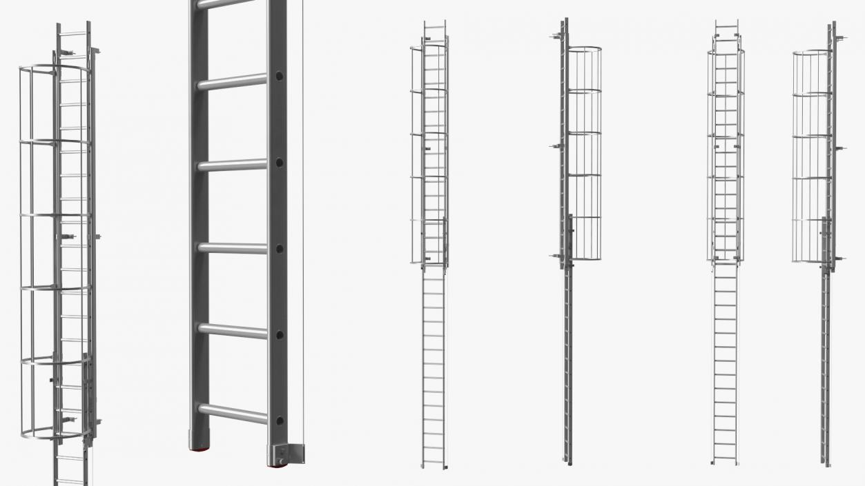 3D Fire Escape Dropdown Ladder Rigged for Maya model