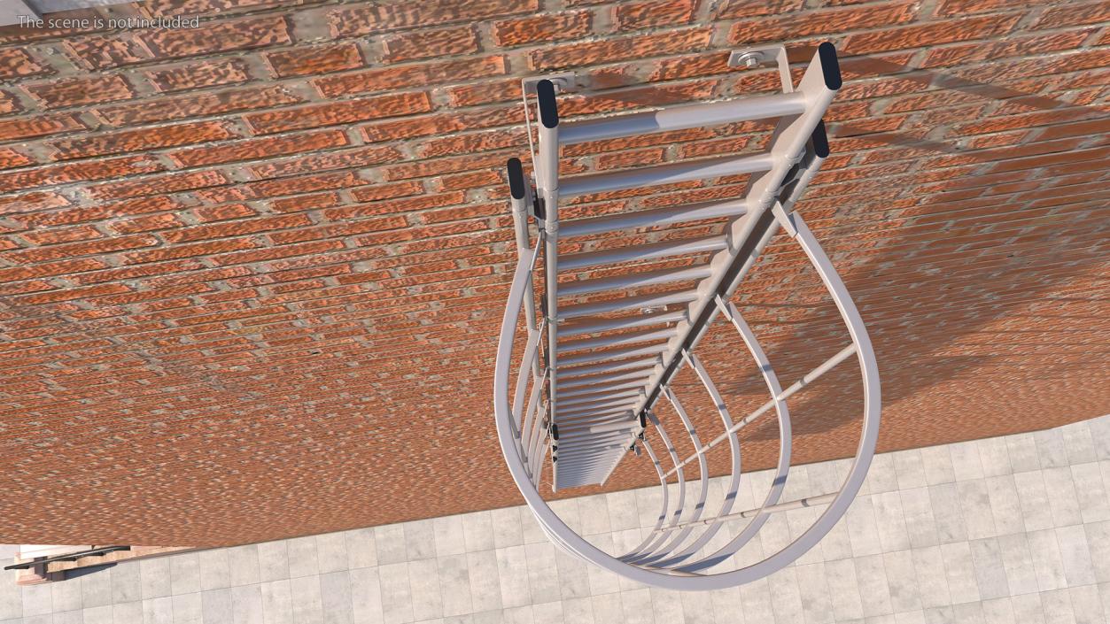 3D Fire Escape Dropdown Ladder Rigged for Maya model