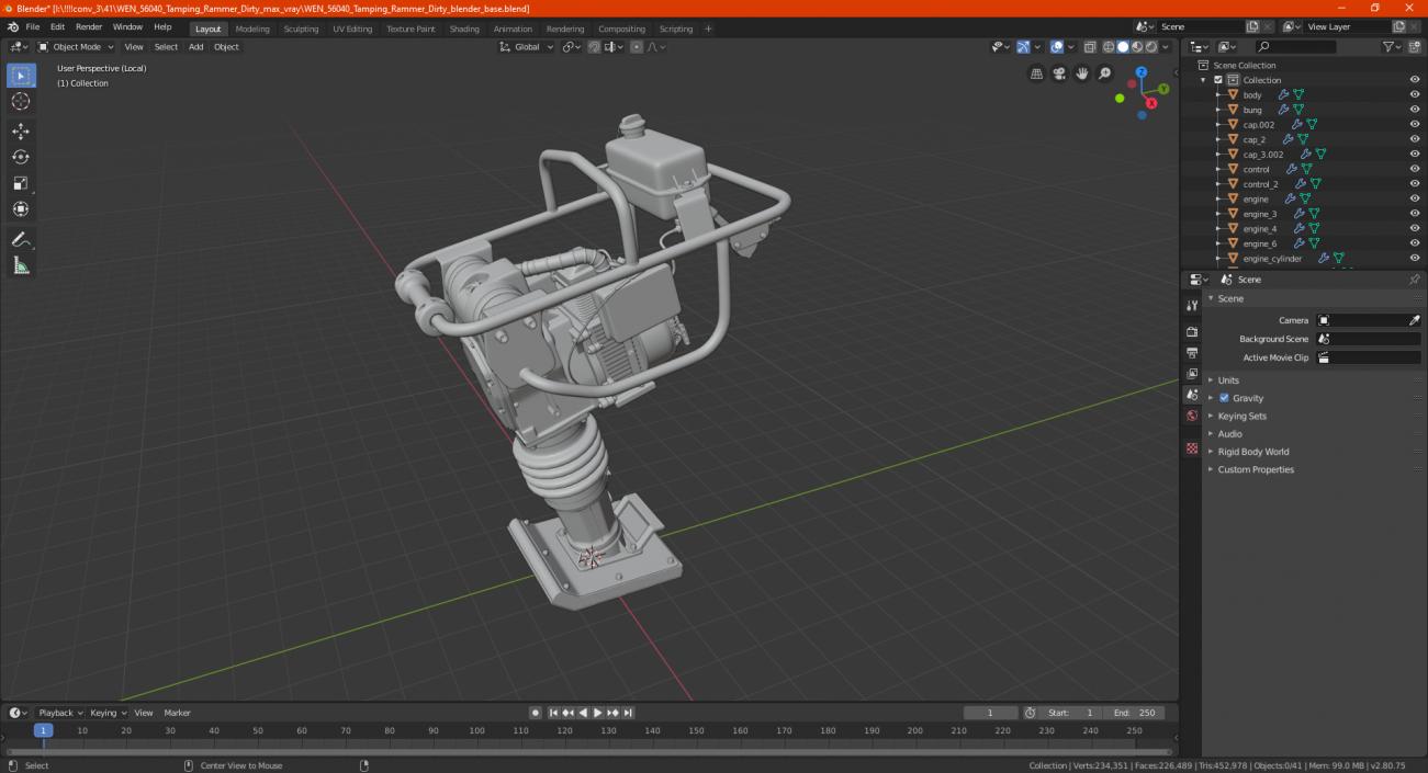 3D model WEN 56040 Tamping Rammer Dirty