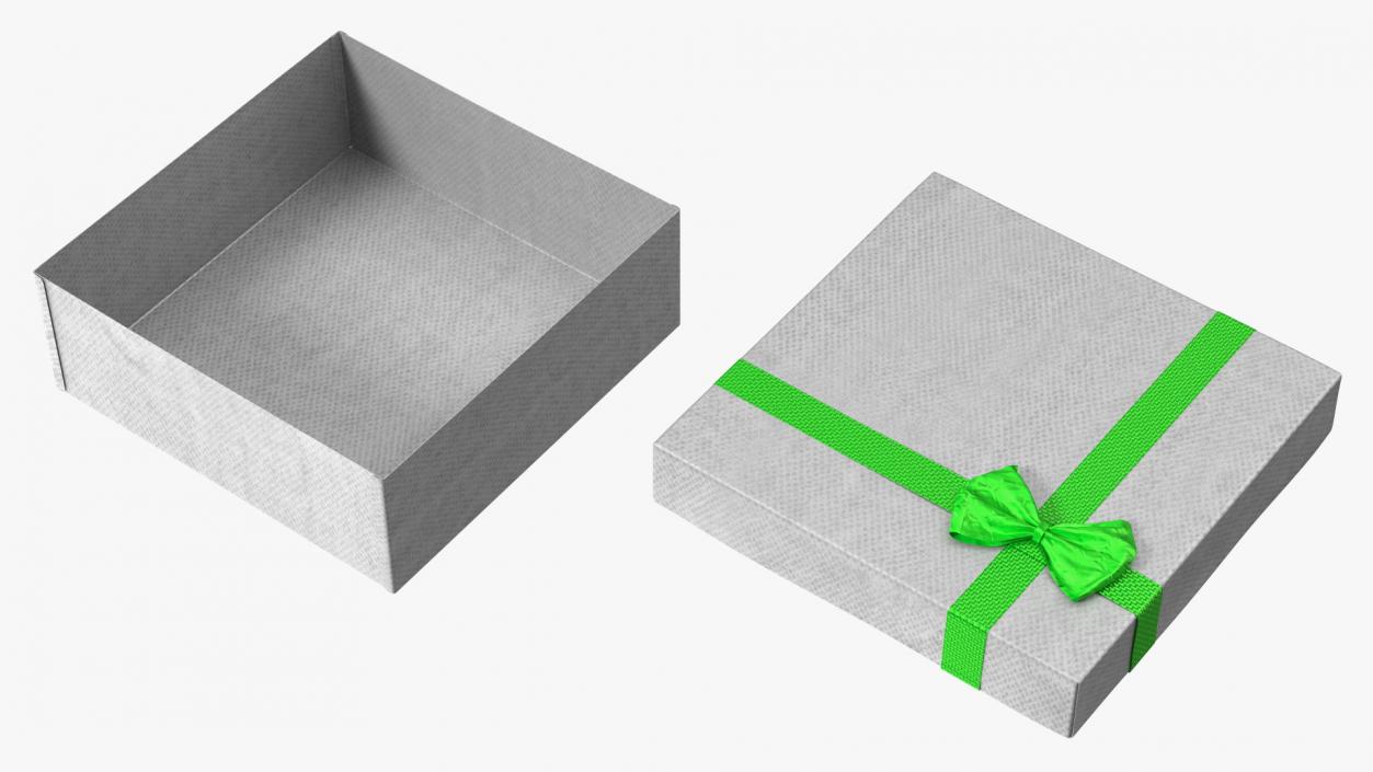 Wrapped Gift Box with Shiny Ribbon 3D model