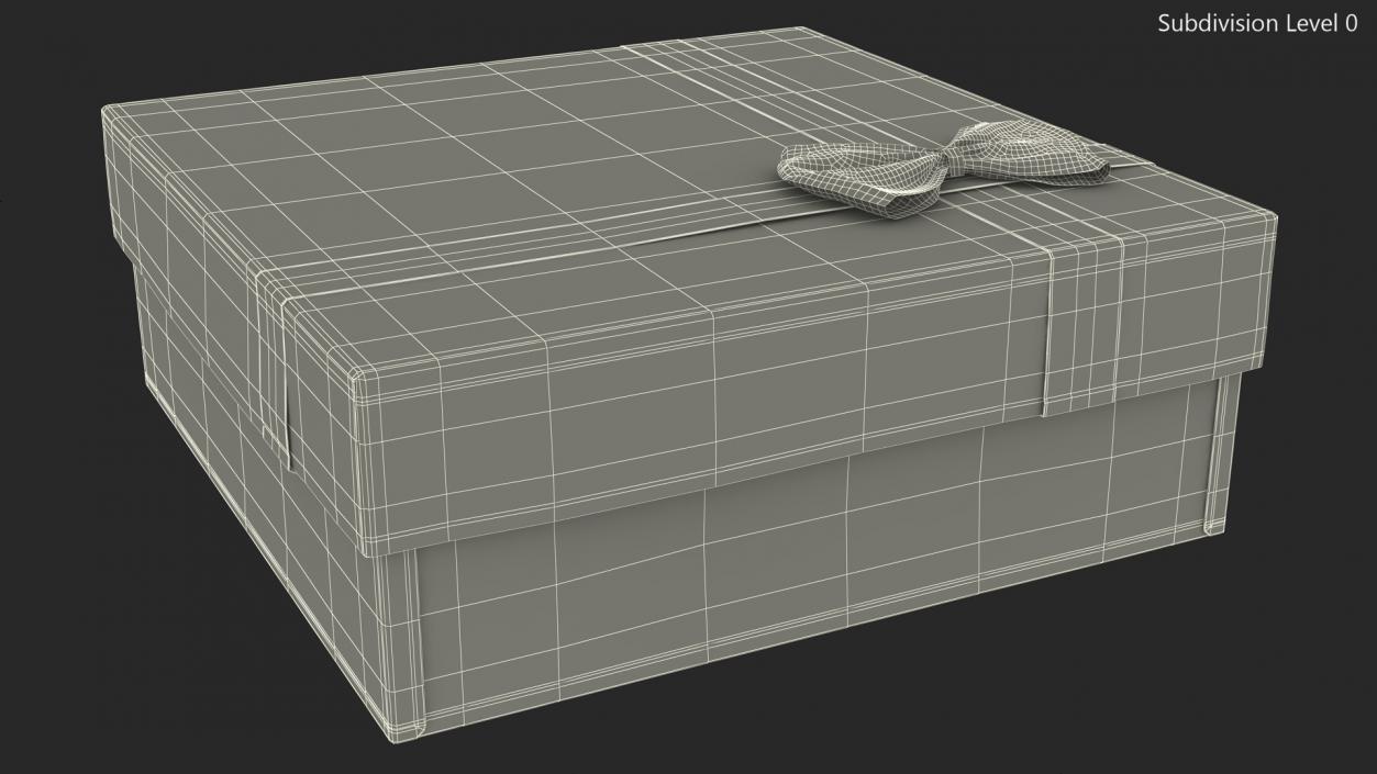 Wrapped Gift Box with Shiny Ribbon 3D model