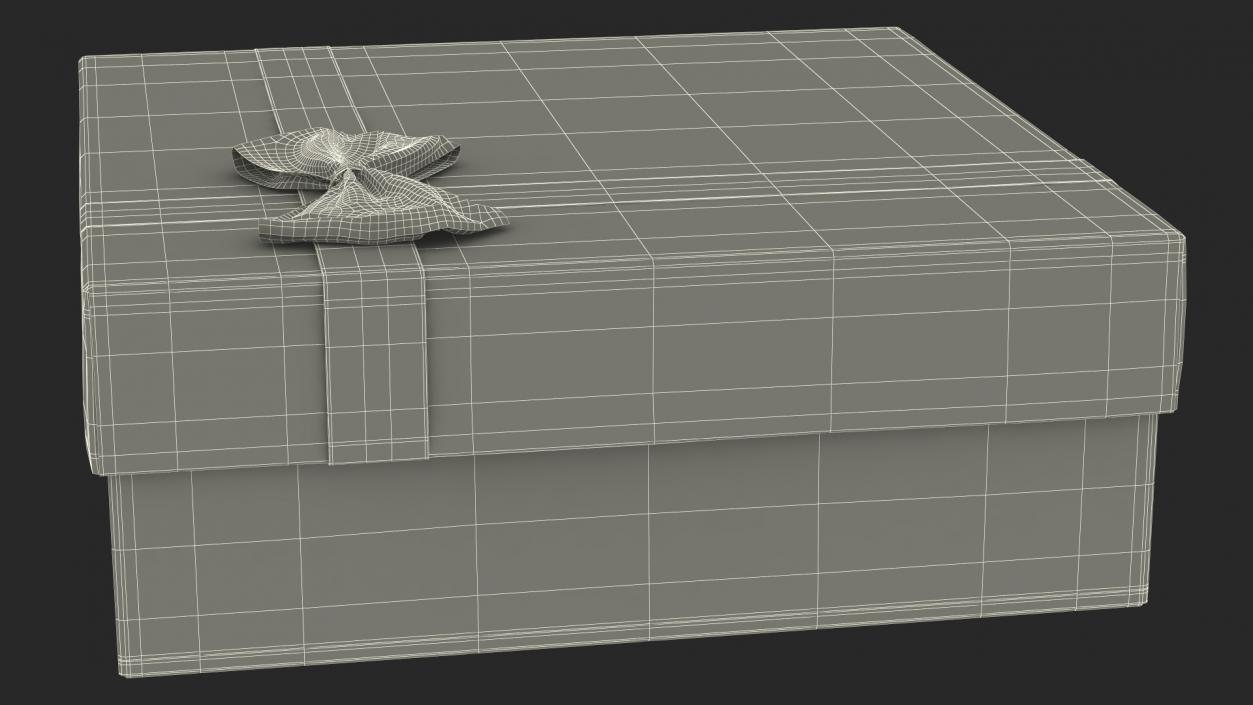 Wrapped Gift Box with Shiny Ribbon 3D model