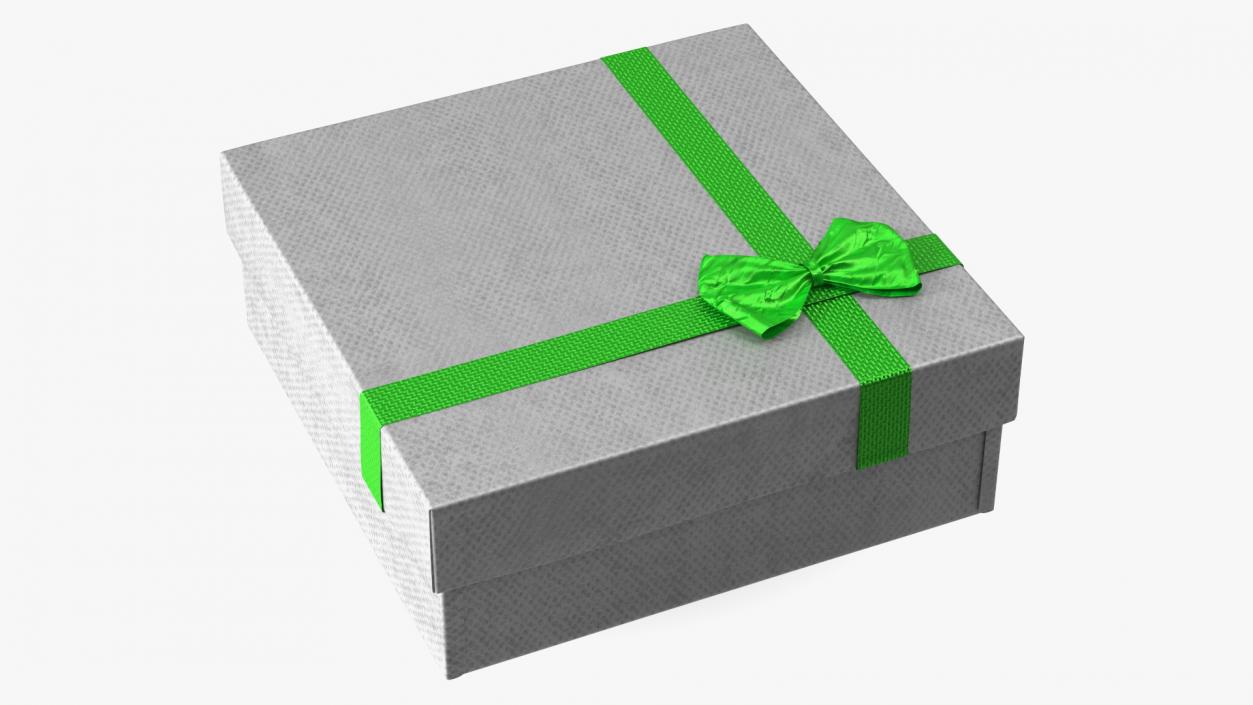 Wrapped Gift Box with Shiny Ribbon 3D model