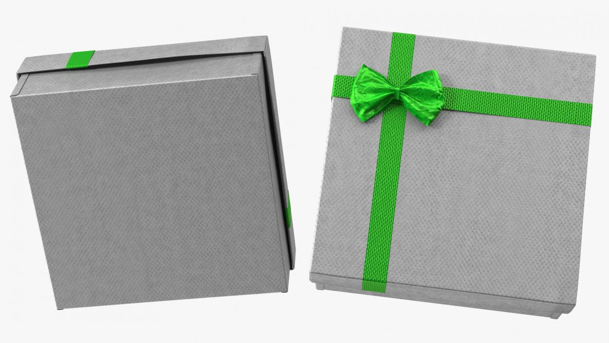 Wrapped Gift Box with Shiny Ribbon 3D model