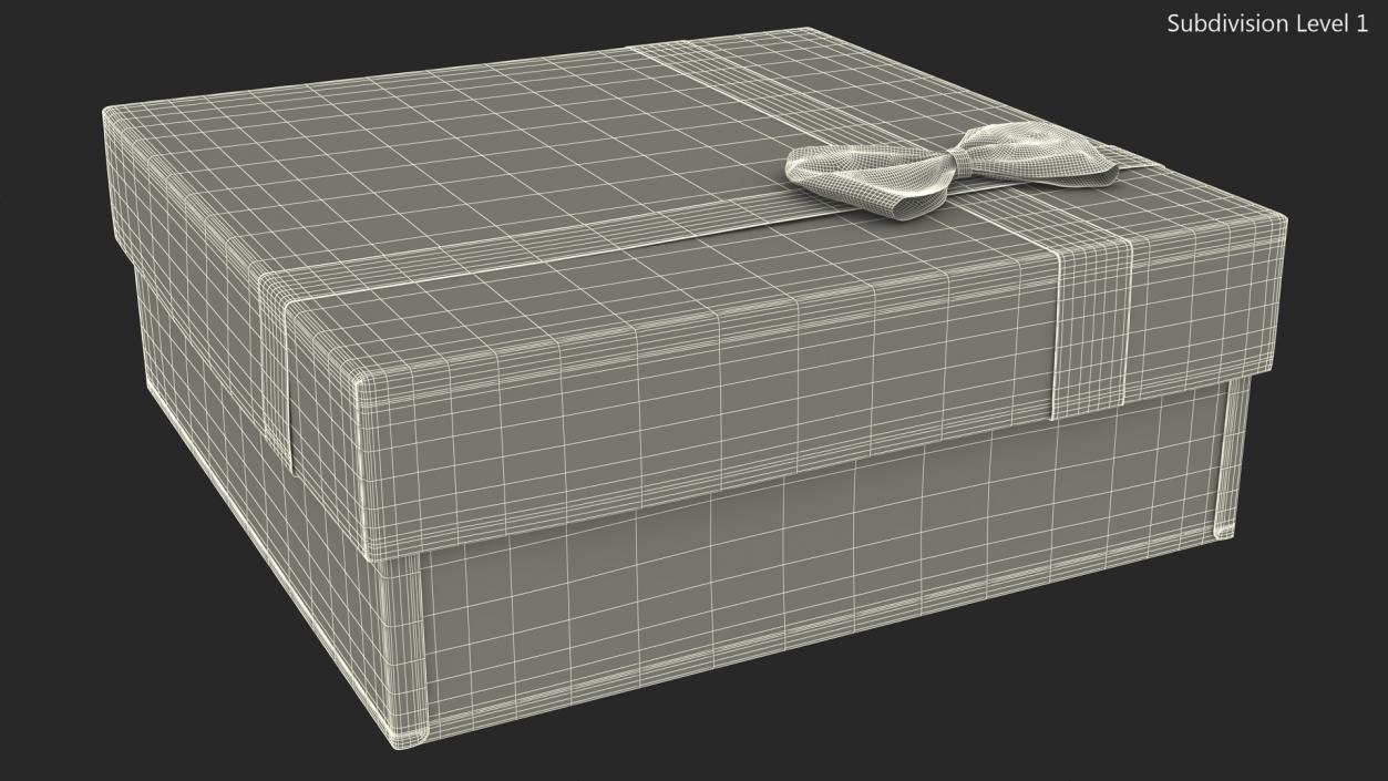 Wrapped Gift Box with Shiny Ribbon 3D model