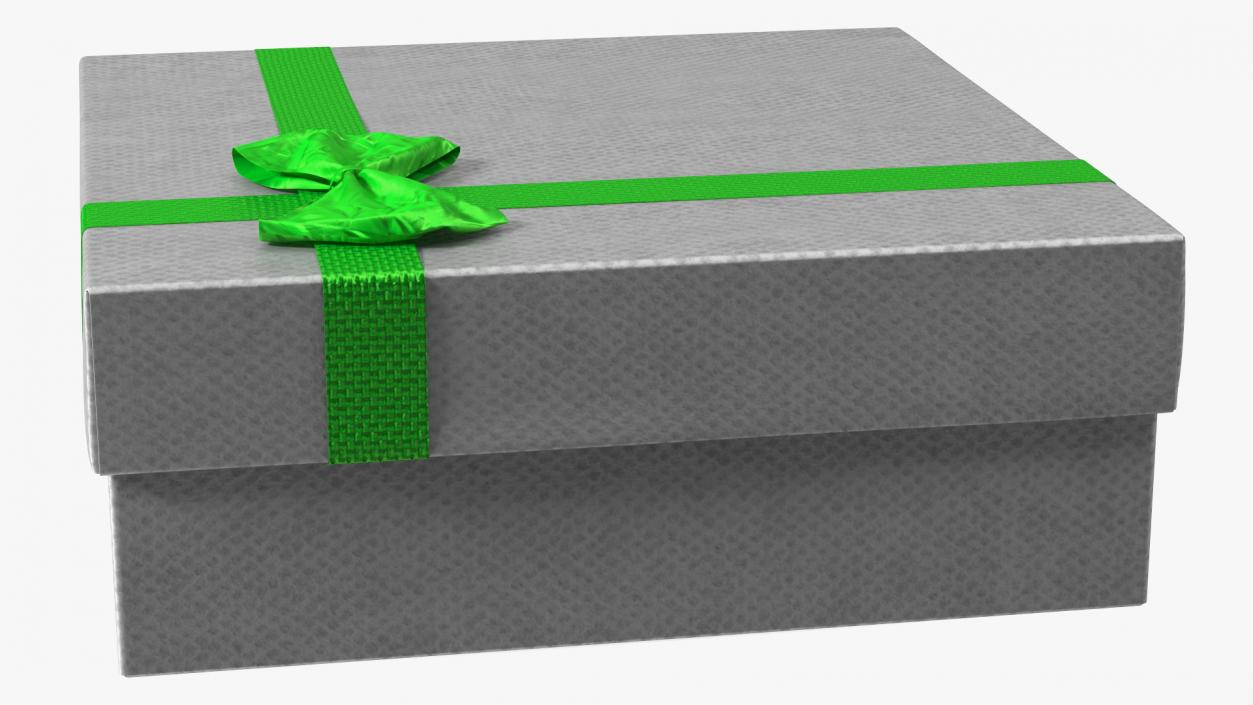 Wrapped Gift Box with Shiny Ribbon 3D model