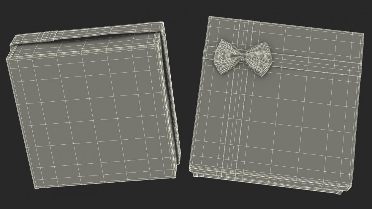 Wrapped Gift Box with Shiny Ribbon 3D model