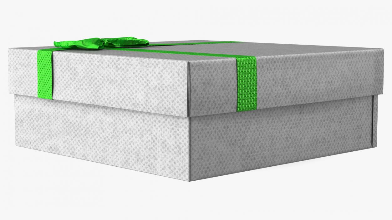 Wrapped Gift Box with Shiny Ribbon 3D model