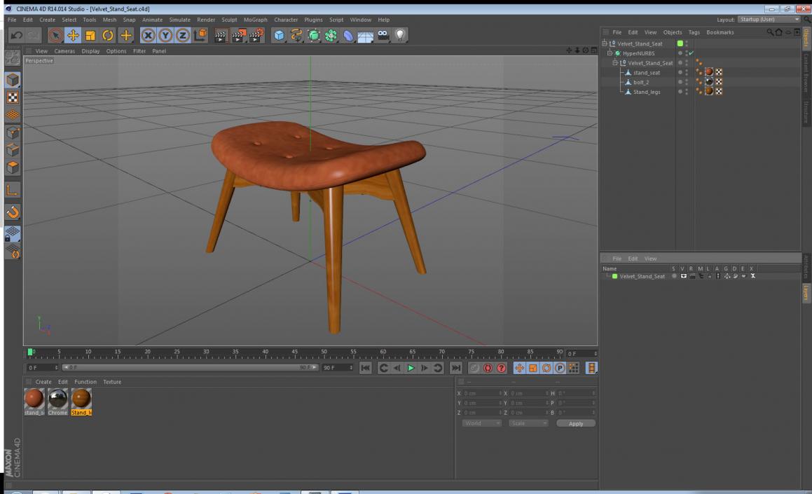 Velvet Stand Seat 3D