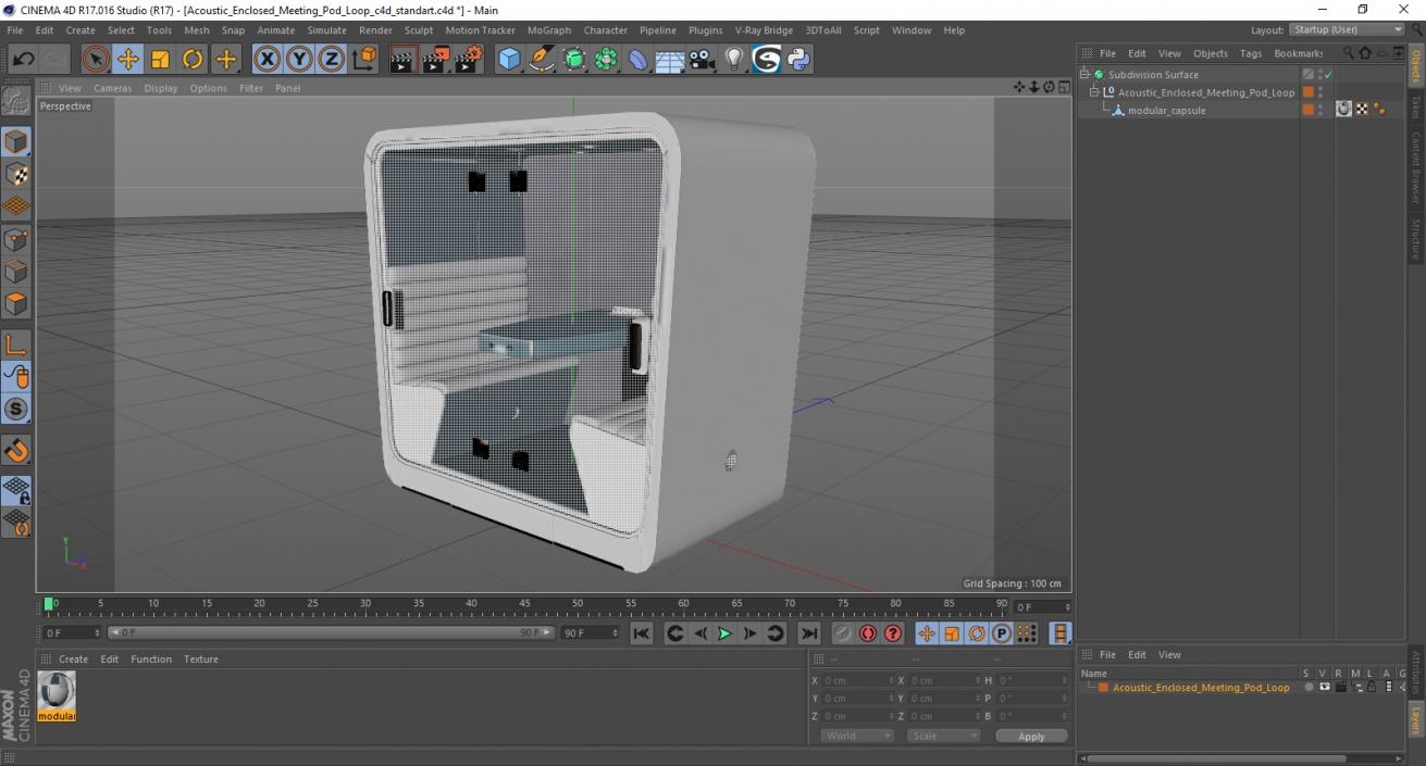 Acoustic Enclosed Meeting Pod Loop 3D model