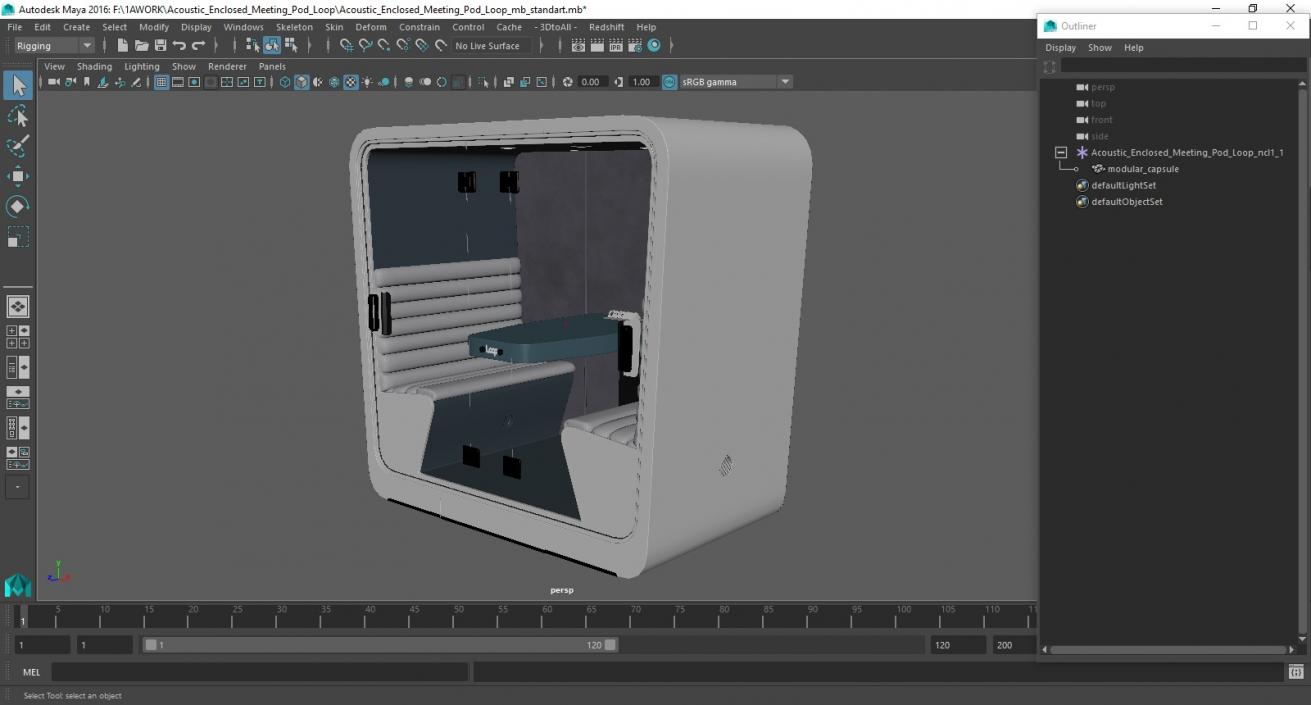 Acoustic Enclosed Meeting Pod Loop 3D model
