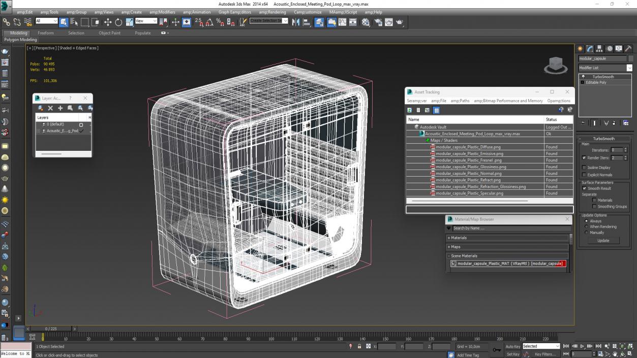 Acoustic Enclosed Meeting Pod Loop 3D model