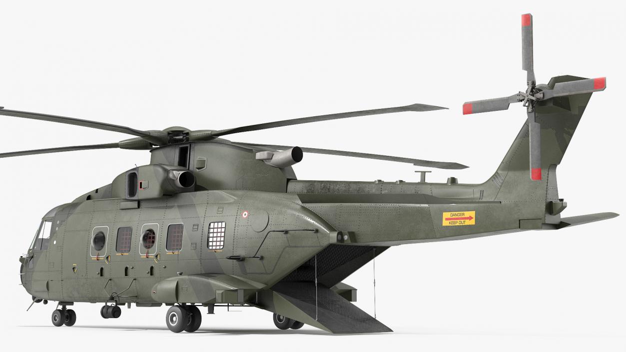 AgustaWestland AW101 Merlin Helicopter Royal Air Force 3D model