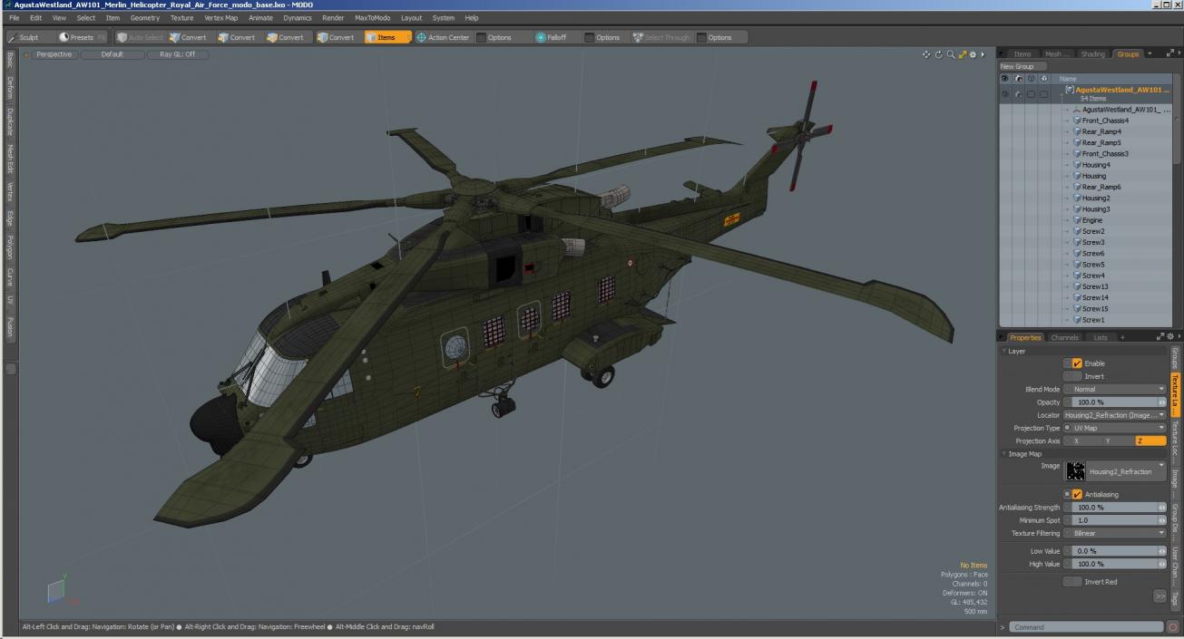 AgustaWestland AW101 Merlin Helicopter Royal Air Force 3D model