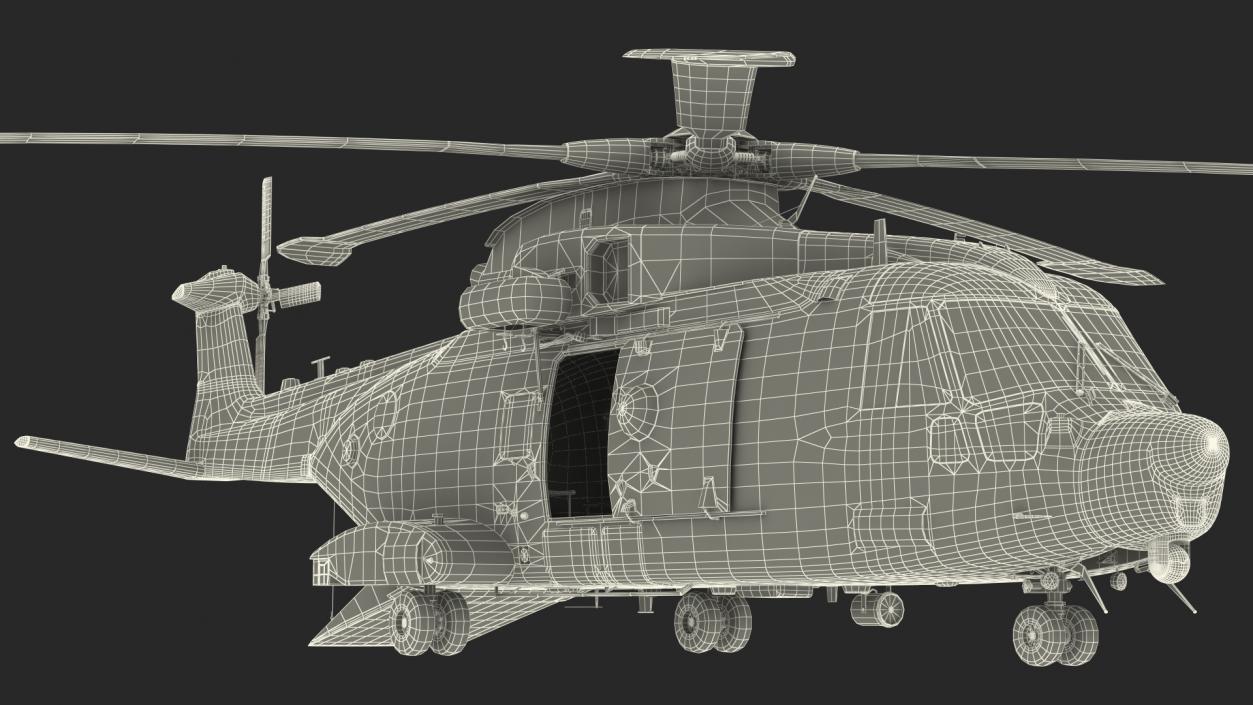 AgustaWestland AW101 Merlin Helicopter Royal Air Force 3D model