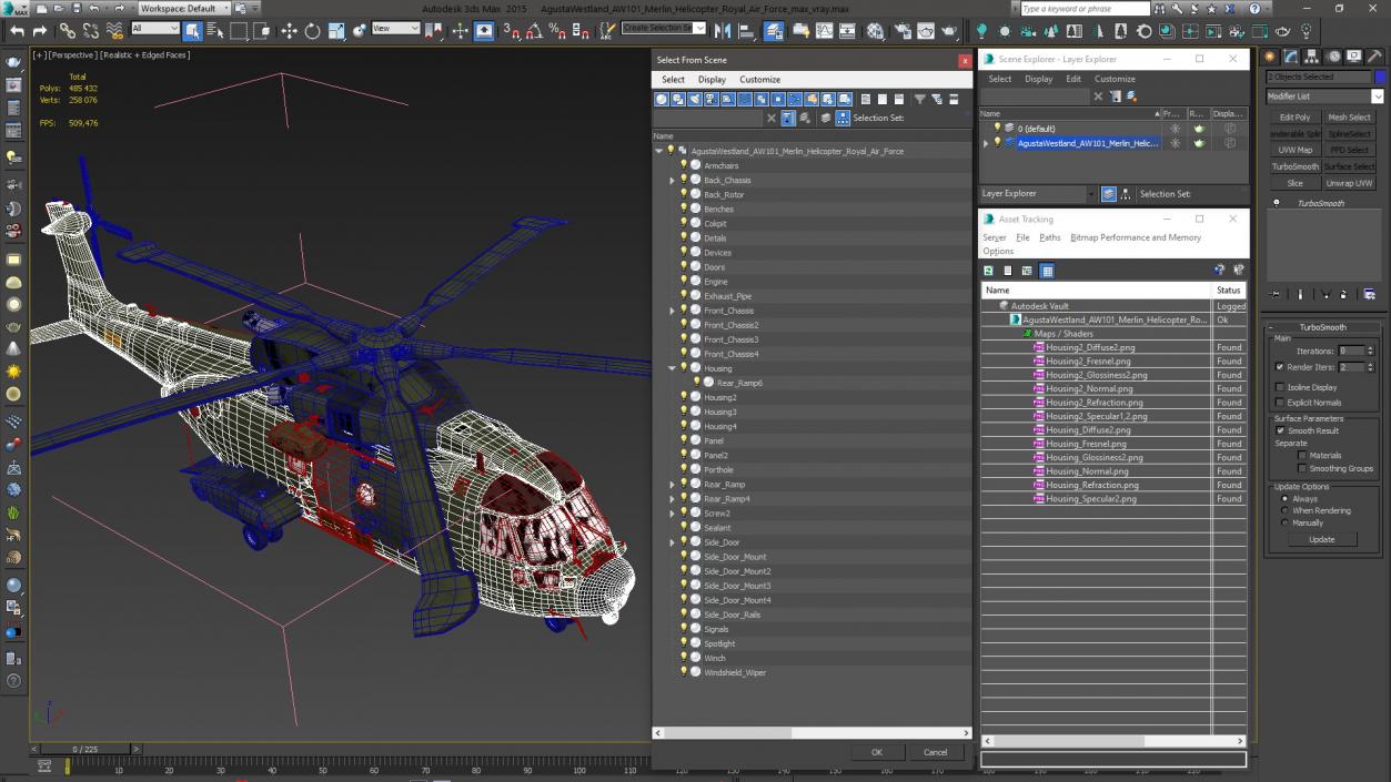 AgustaWestland AW101 Merlin Helicopter Royal Air Force 3D model