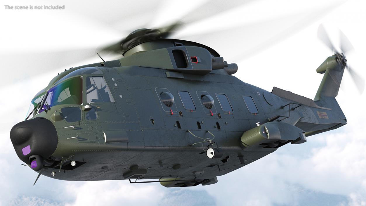 AgustaWestland AW101 Merlin Helicopter Royal Air Force 3D model