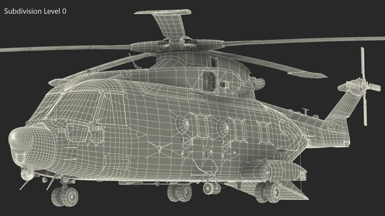 AgustaWestland AW101 Merlin Helicopter Royal Air Force 3D model