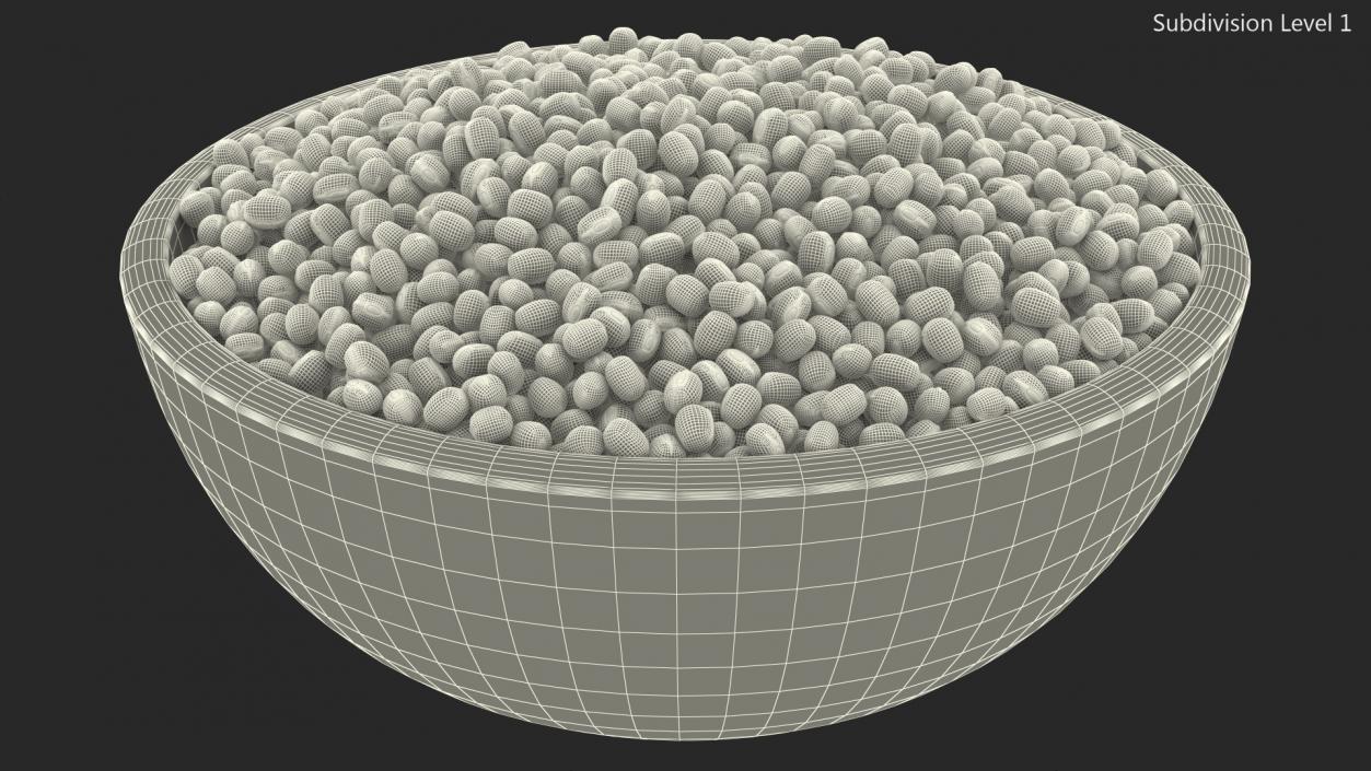 3D Full Bowl of Mung Beans model