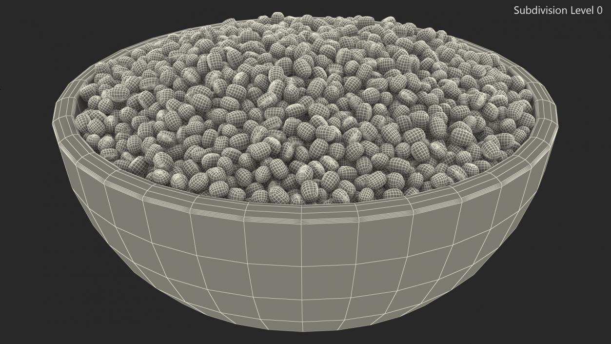 3D Full Bowl of Mung Beans model