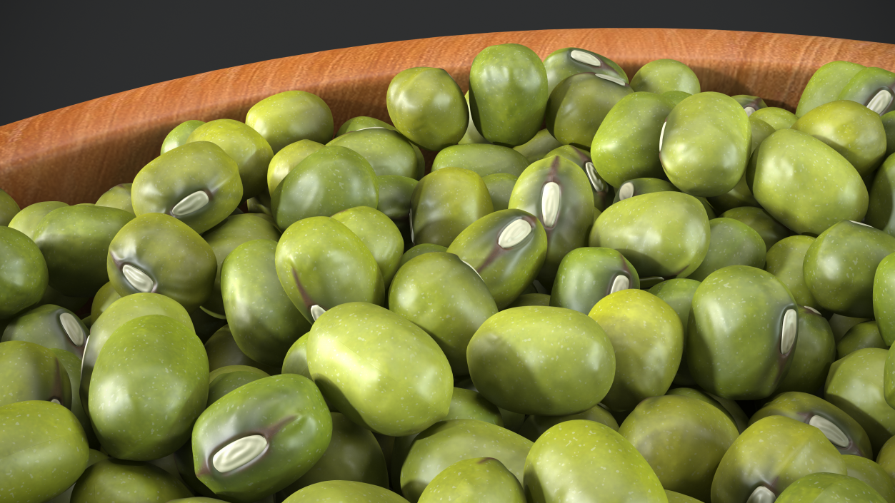 3D Full Bowl of Mung Beans model