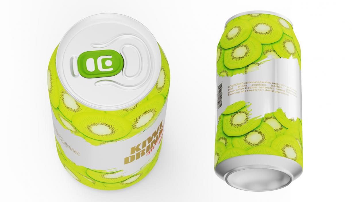 Kiwi Drink Can Mockup 180ml 3D