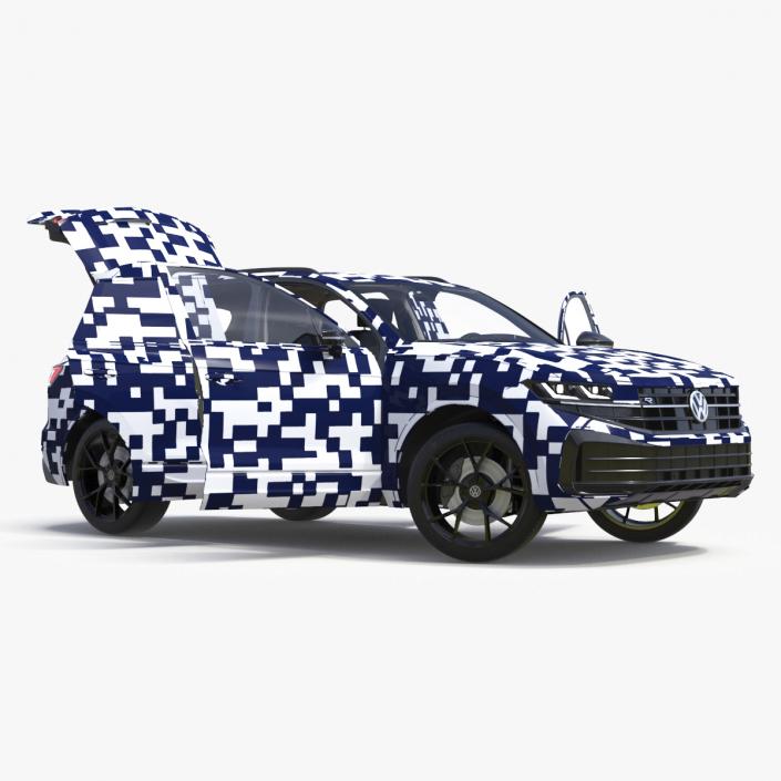 3D Volkswagen Touareg 2024 QR Lights On Rigged model