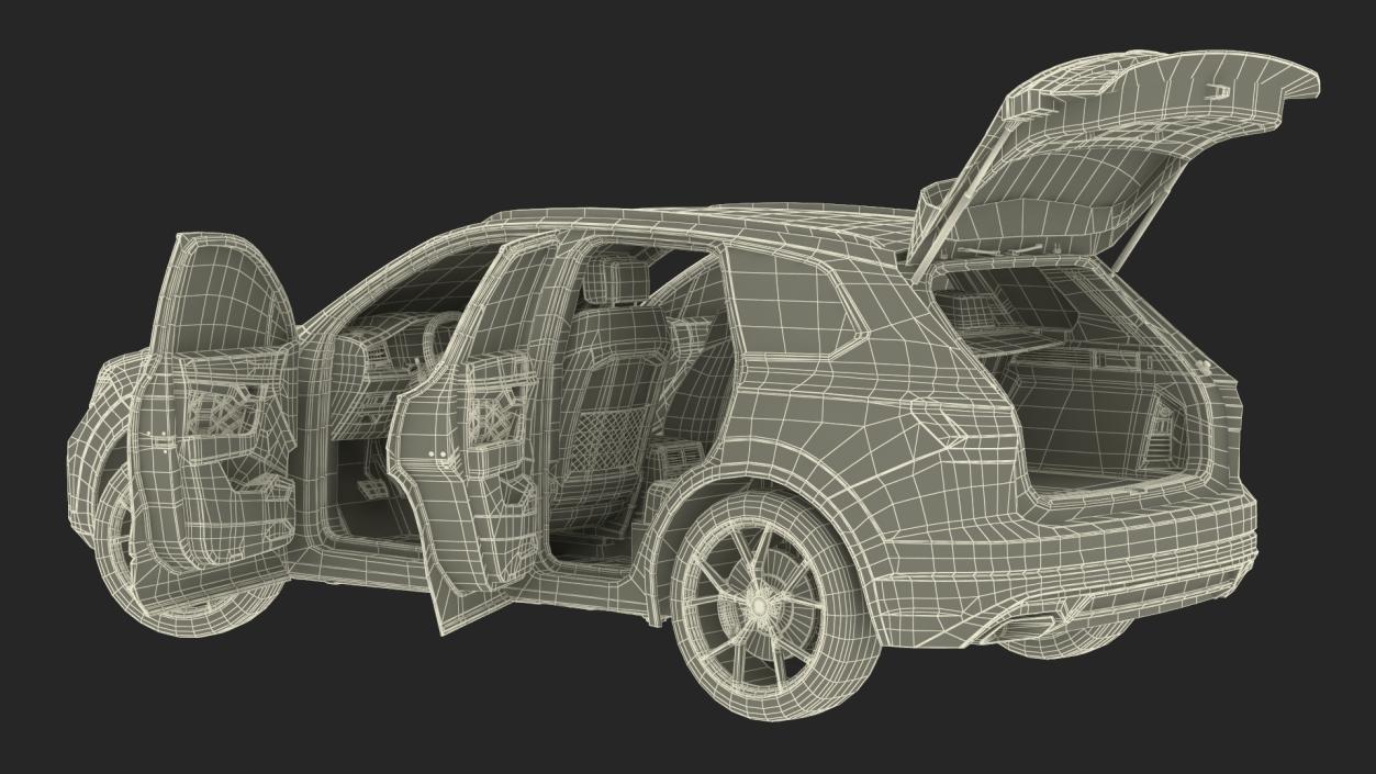 3D Volkswagen Touareg 2024 QR Lights On Rigged model