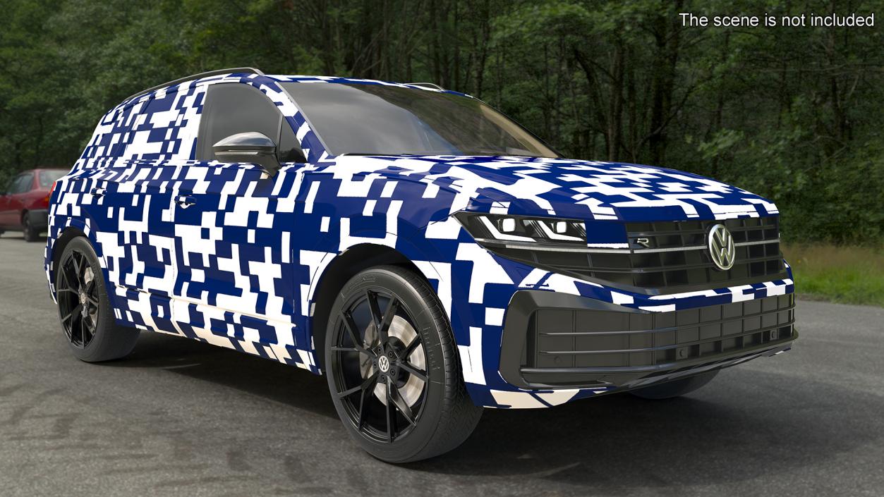 3D Volkswagen Touareg 2024 QR Lights On Rigged model