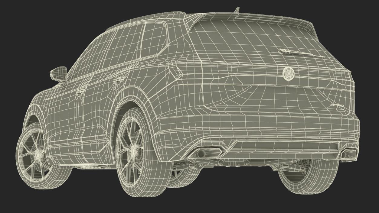 3D Volkswagen Touareg 2024 QR Lights On Rigged model