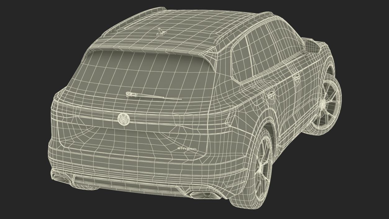 3D Volkswagen Touareg 2024 QR Lights On Rigged model