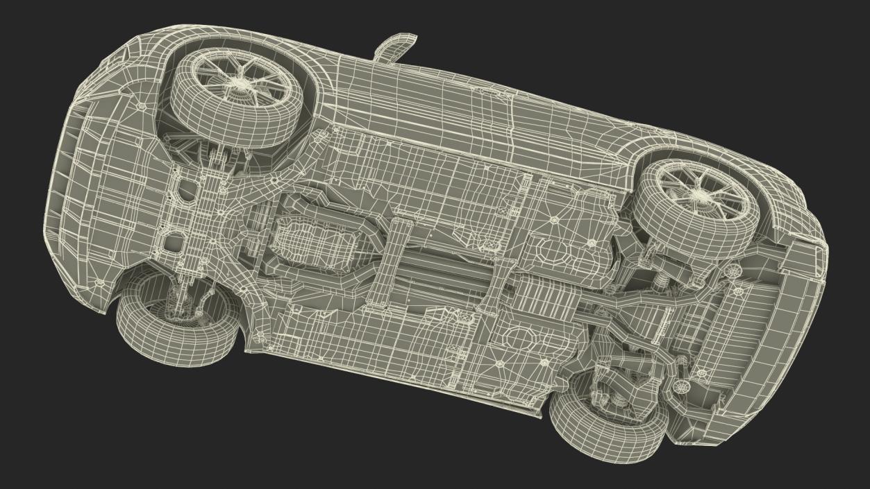 3D Volkswagen Touareg 2024 QR Lights On Rigged model